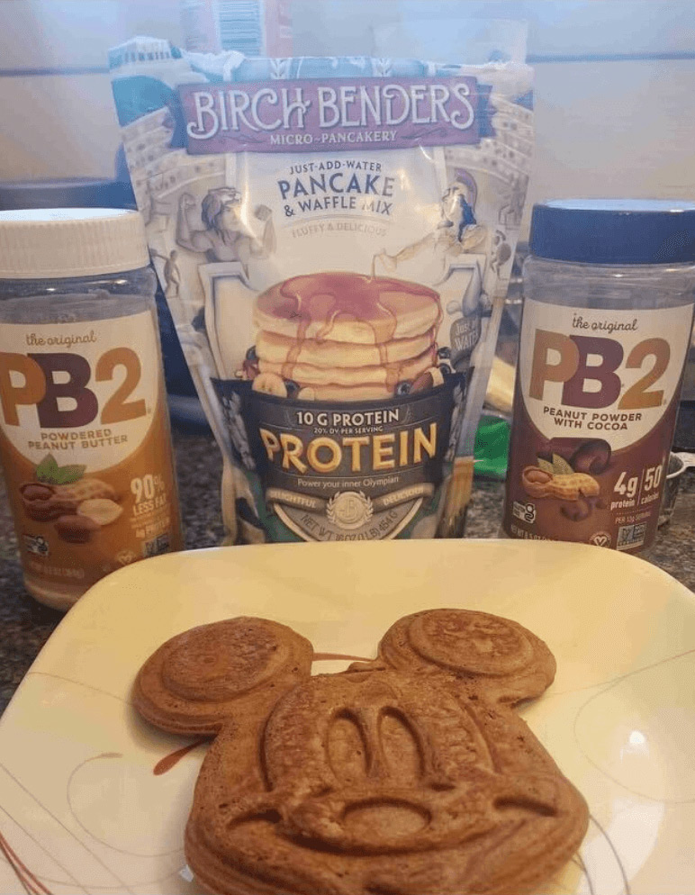 Mickey mouse protein waffle