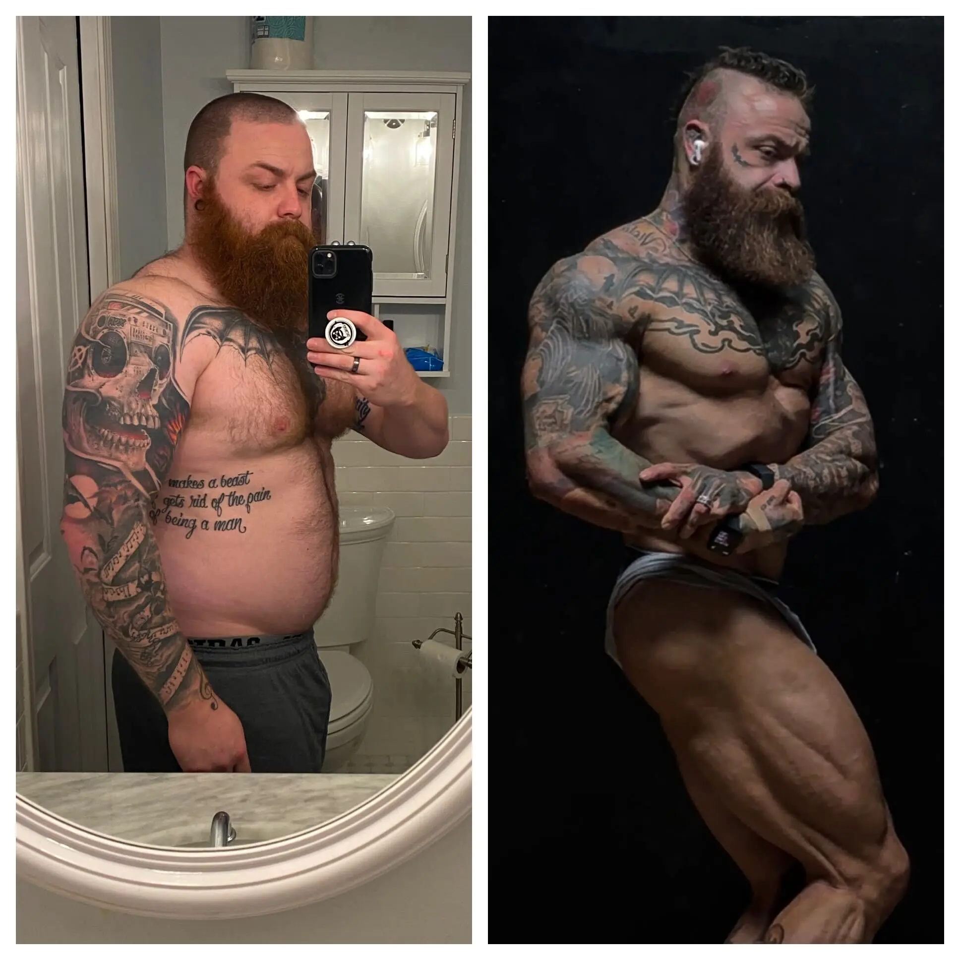 Transformation image showing Kevin's journey