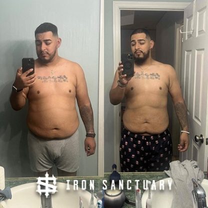 Iron Sanctuary client who lost belly fat