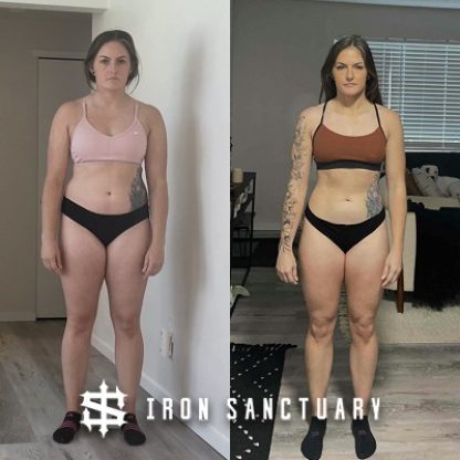 female Iron Sanctuary client who slimed down