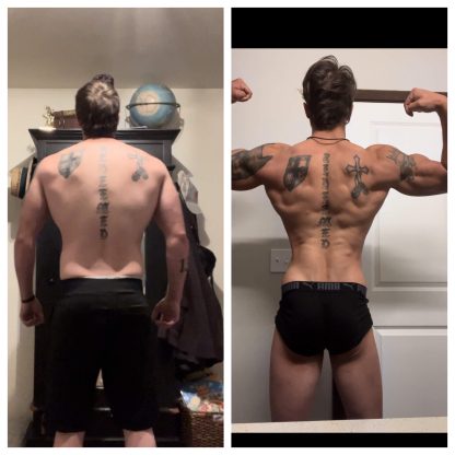 back view of one of Iron Sanctuary's clients who became more fit.