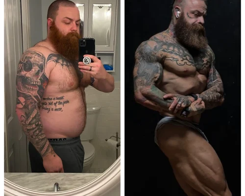 Transformation image showing Kevin's journey