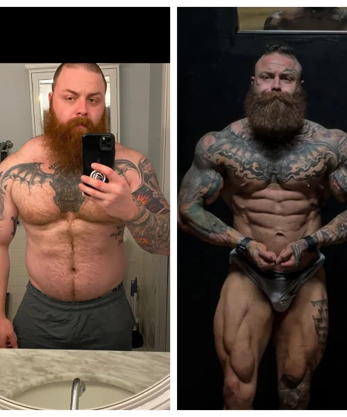 Transformation image showing Kevin's journey